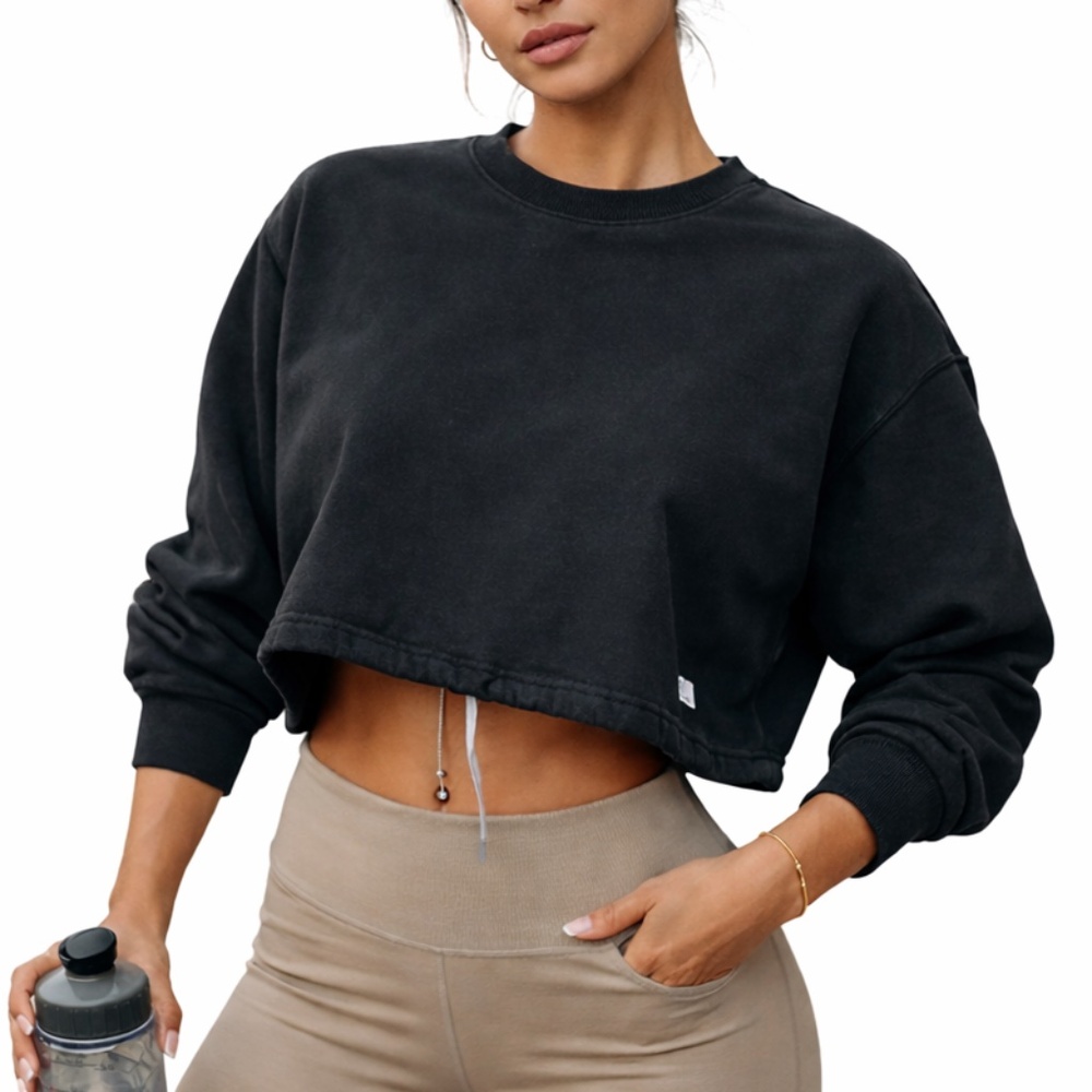 Vuori Black Cropped Sweatshirt